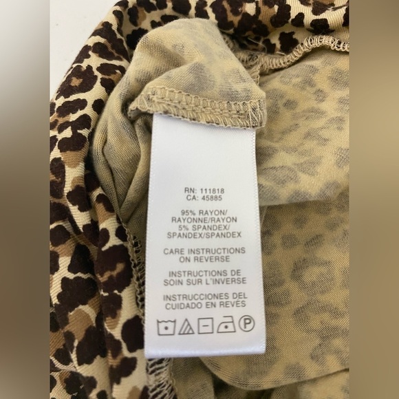 Michael Michael Kors Womens Size XL Animal Leopard Print Cowl Neck Blouse - Picture 2 of 8